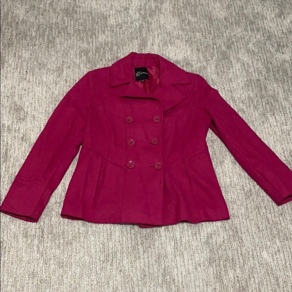 Guess Jackets & Coats Hot Pink Pea Coat Poshmark